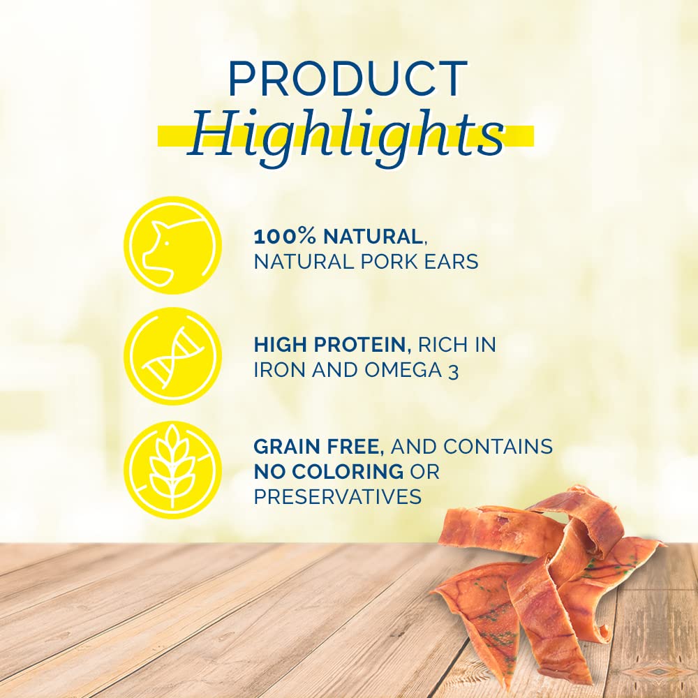 PCI Pigearz 20ct Naturel – oreilles de porc naturelles pour mastication.