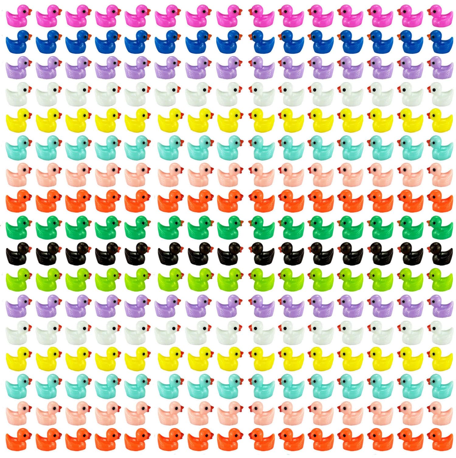 Pcxino canards mini résine colorés pour décor de jardin miniature.