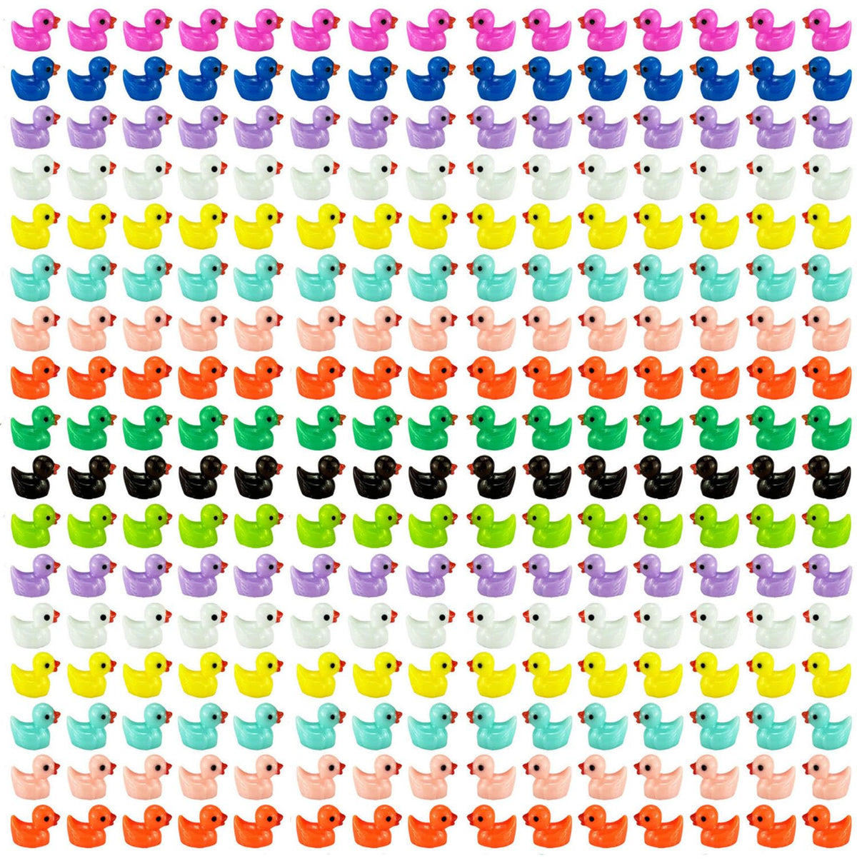 Pcxino canards mini résine colorés pour décor de jardin miniature.