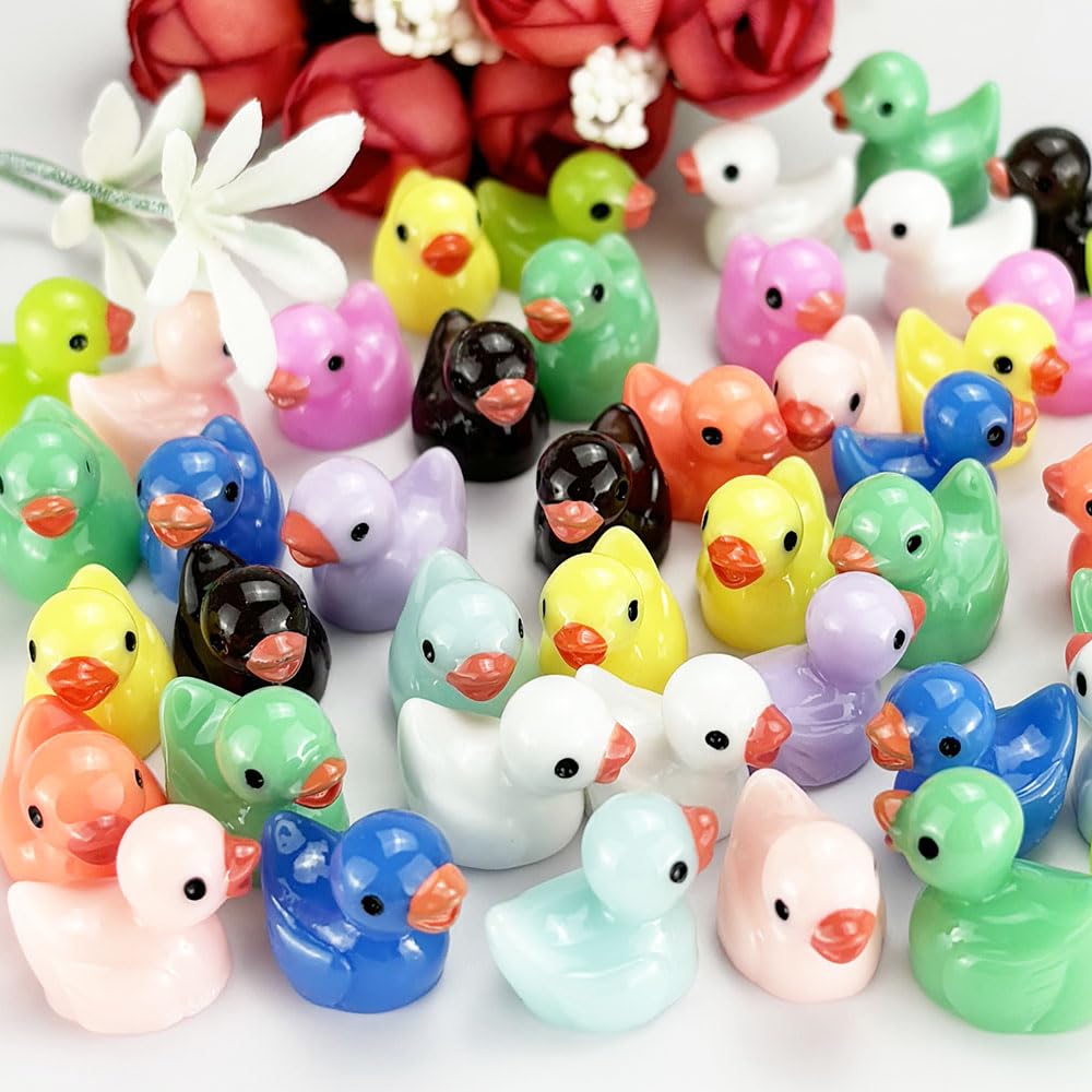 Pcxino canards en résine, durables et brillants pour jardins de mousse.