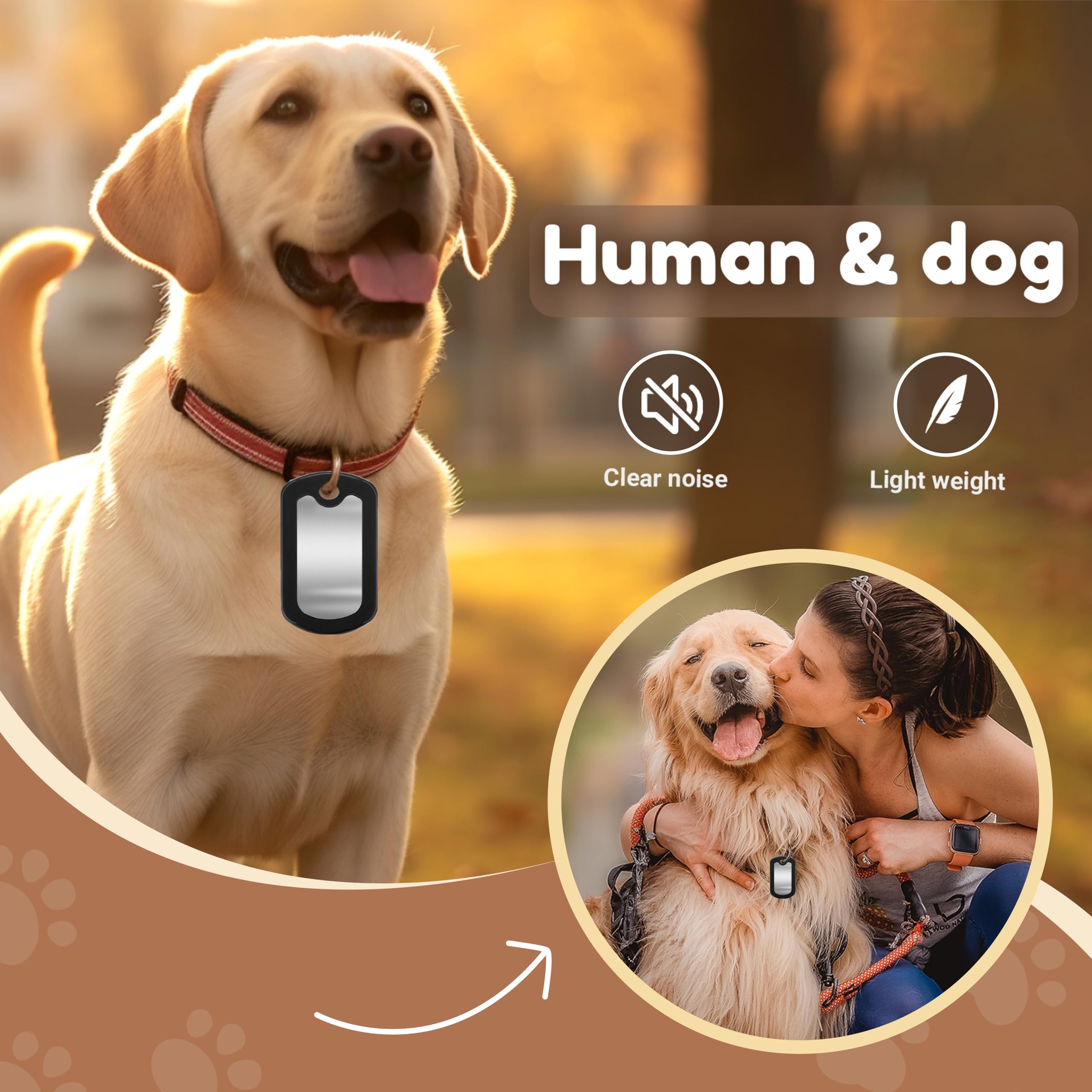 Installation sans outil silenceur plaque identite chien Peacetream.