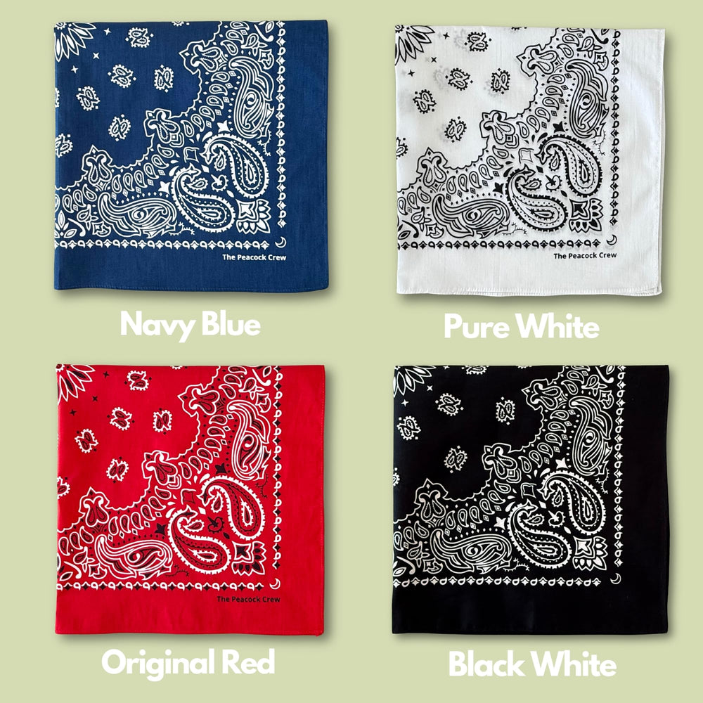 The Peacock Crew Iconics 22x22 pouces bandana taille généreuse pour tous.