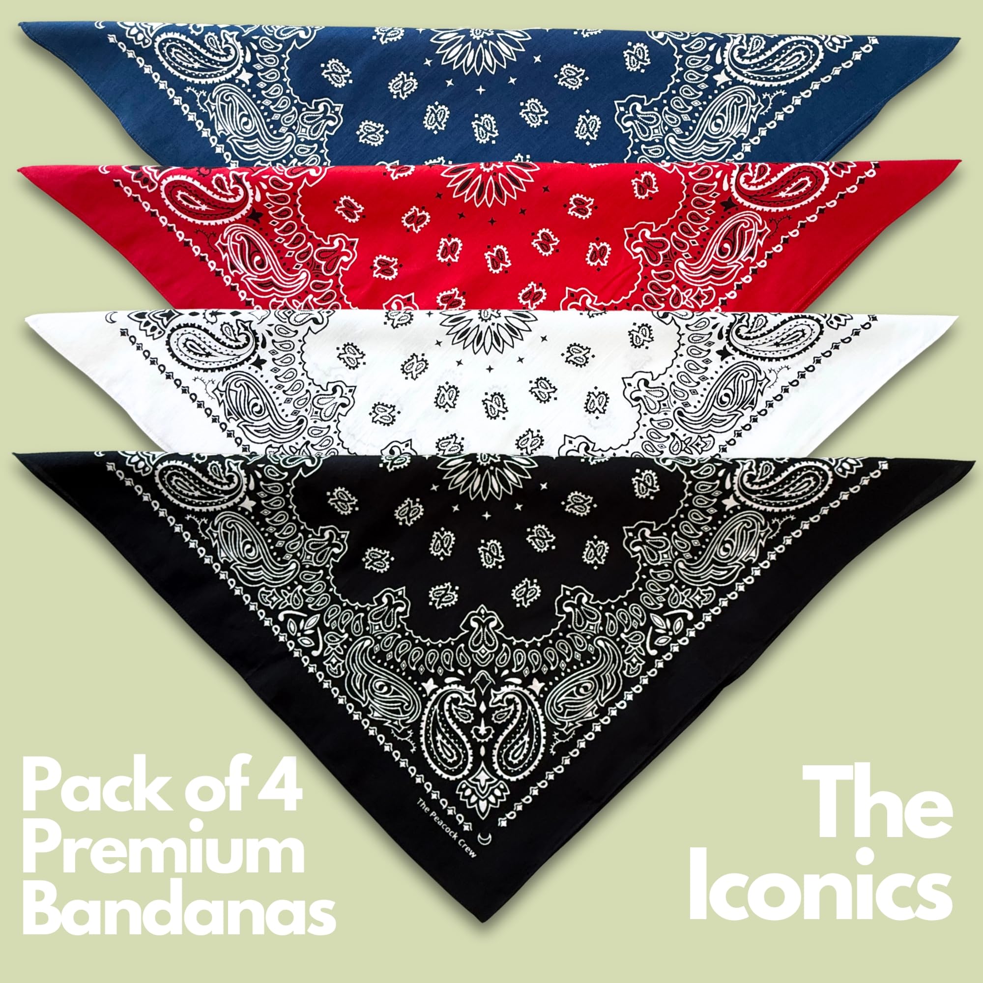 The Peacock Crew Iconics blanc bandana foulard cheveux chic.