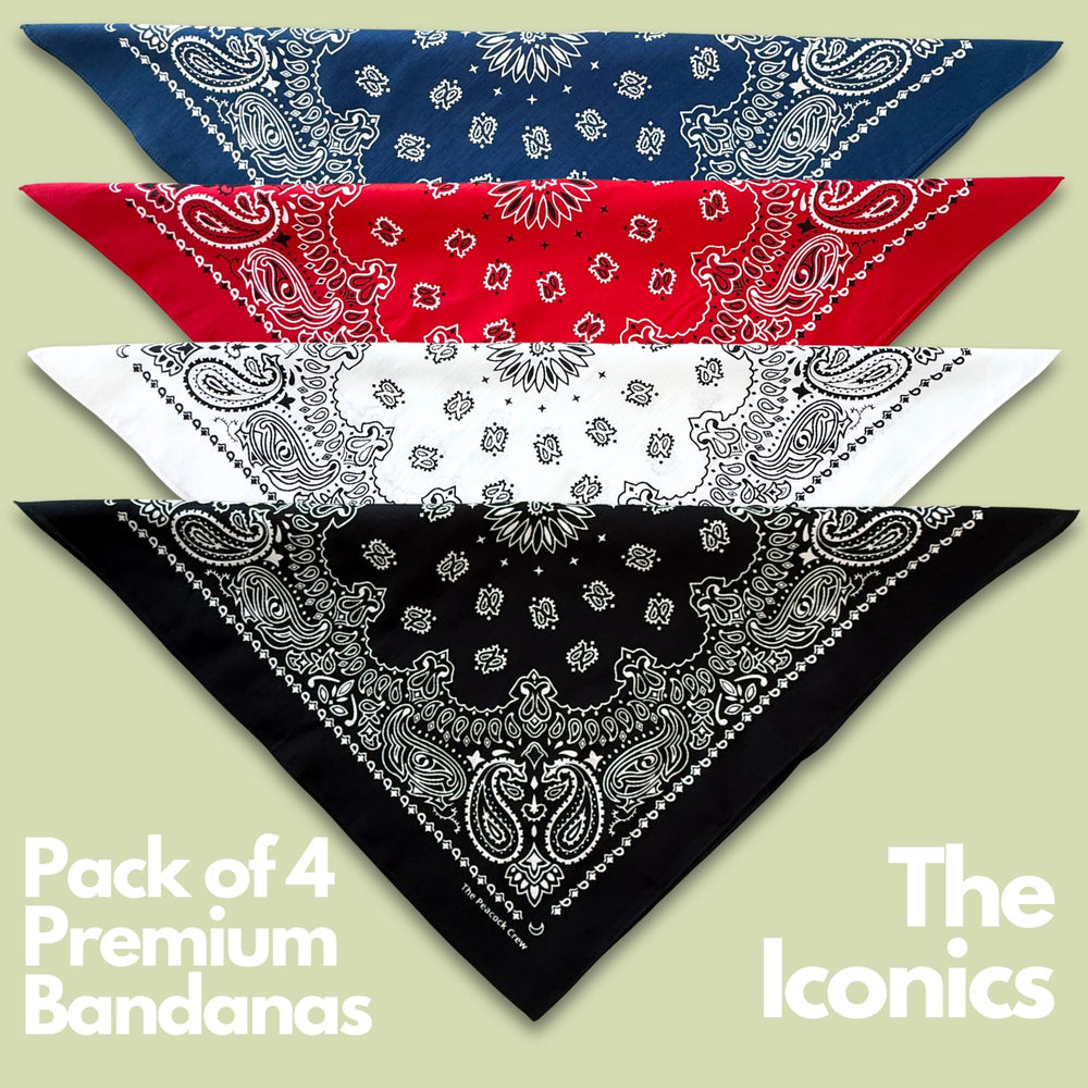 The Peacock Crew Iconics blanc bandana foulard cheveux chic.