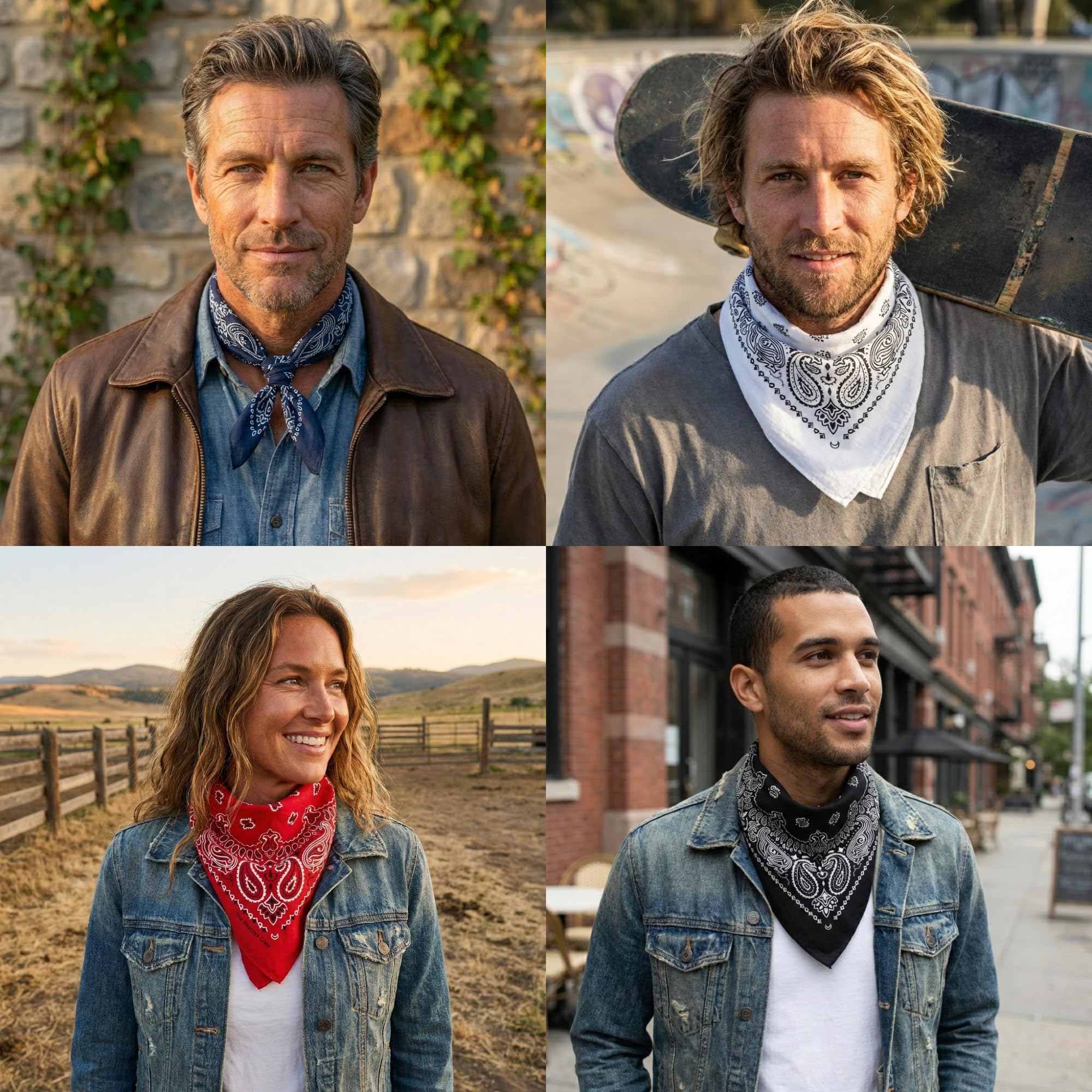 The Peacock Crew Iconics rouge bandana ajoute un accent audacieux.