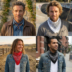 The Peacock Crew Iconics rouge bandana ajoute un accent audacieux.