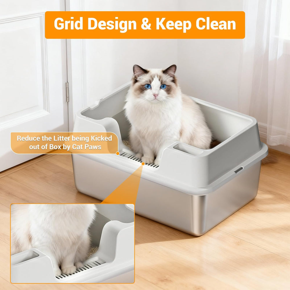 PeakPursuit litière inox-entrée double offre accès facile pour tous les chats