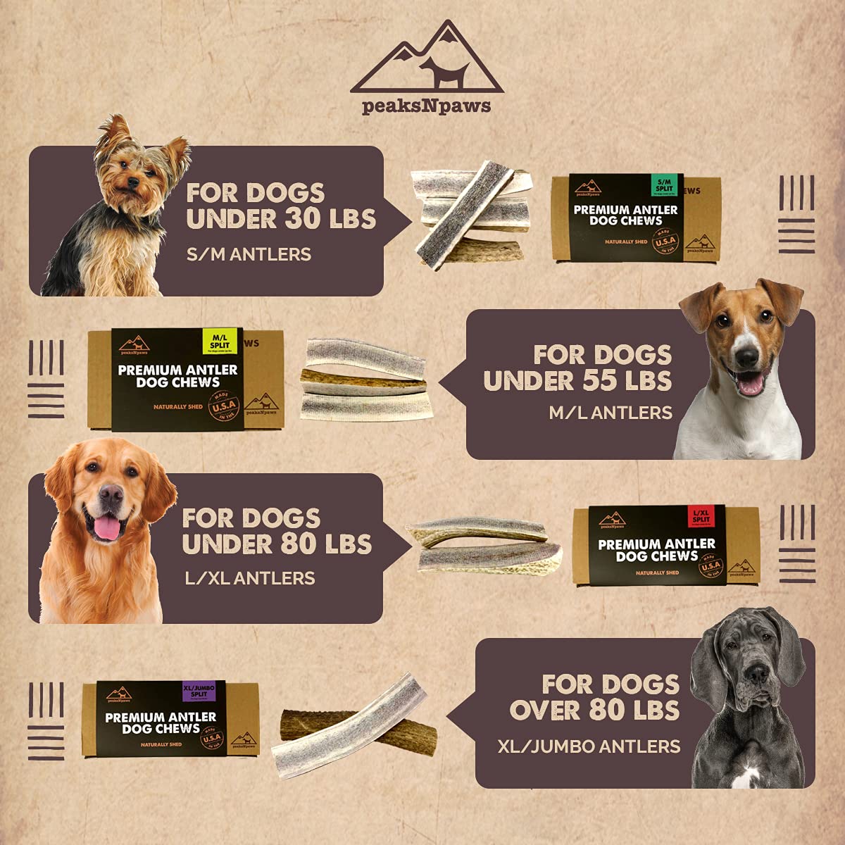 peaksnpaws antlers elk-utilisation-chien, sécurité et plaisir sous surveillance
