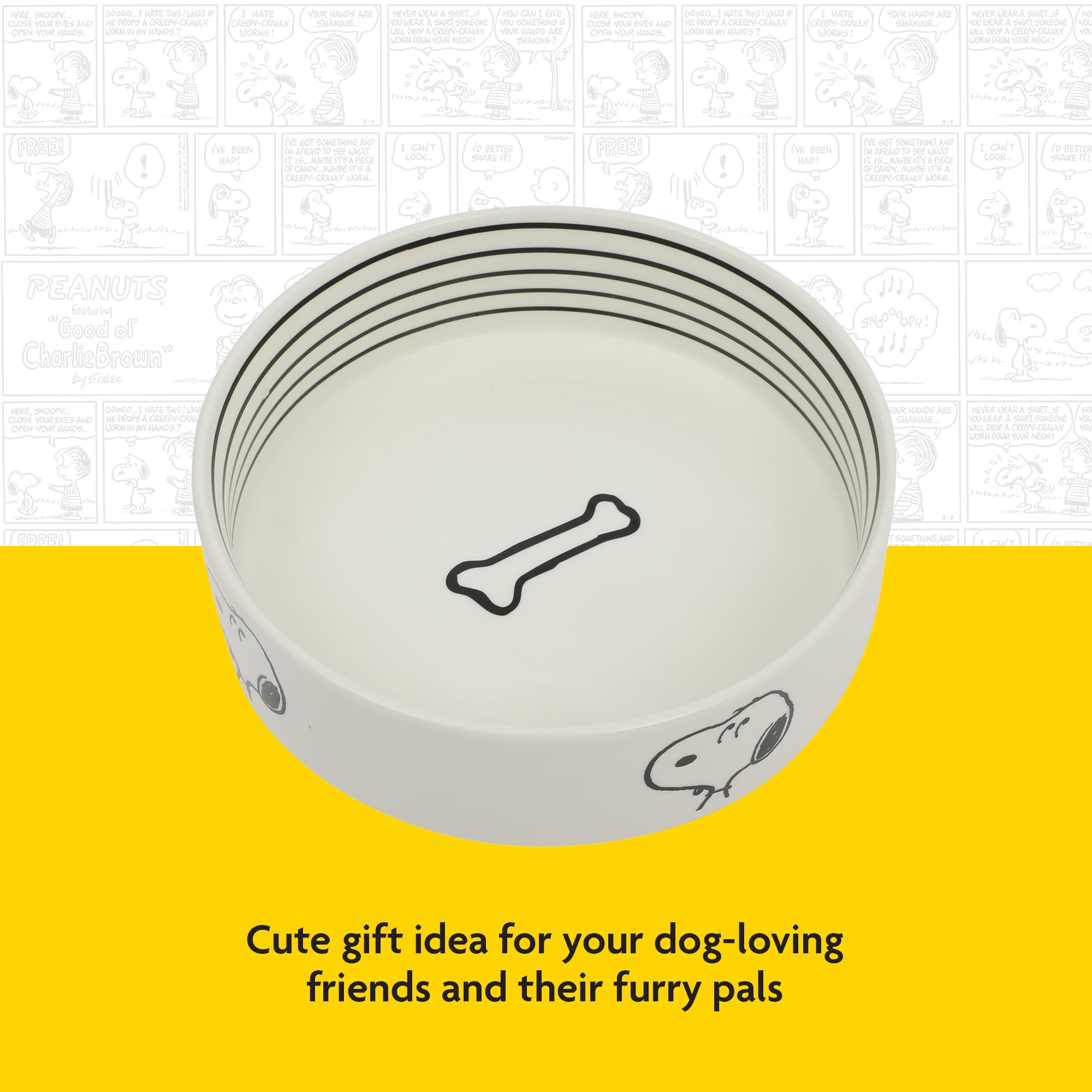 Bol Peanuts Snoopy grès lavable au lave-vaisselle pour un entretien facile.