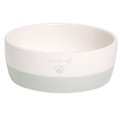 Bol Pearhead pour chat avec design pattes hors et gris.