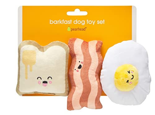 Pearhead Barkfast ensemble-jouets œuf au plat, parfait pour photos souvenir.
