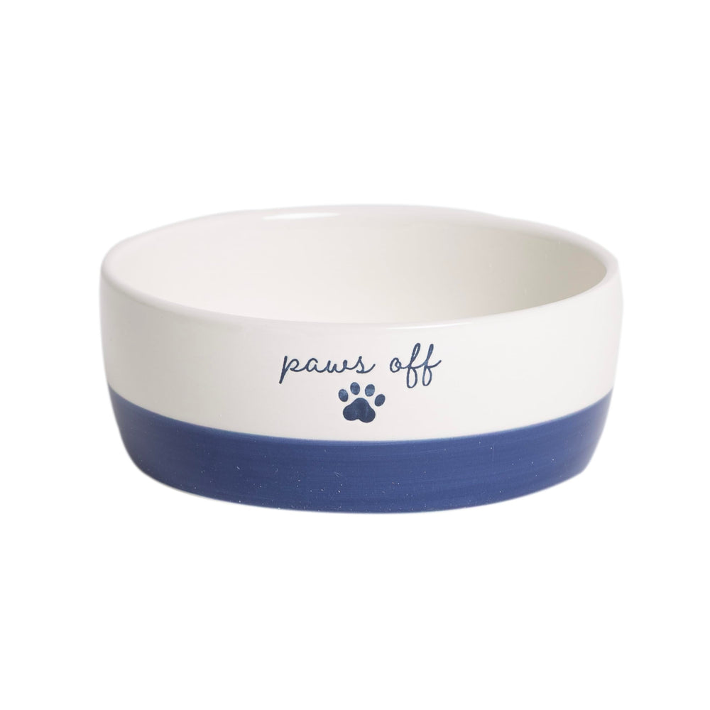 Bol Pearhead pour chat, vue avant bleu marine, stable et élégant.