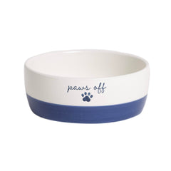 Bol Pearhead pour chat, vue avant bleu marine, stable et élégant.