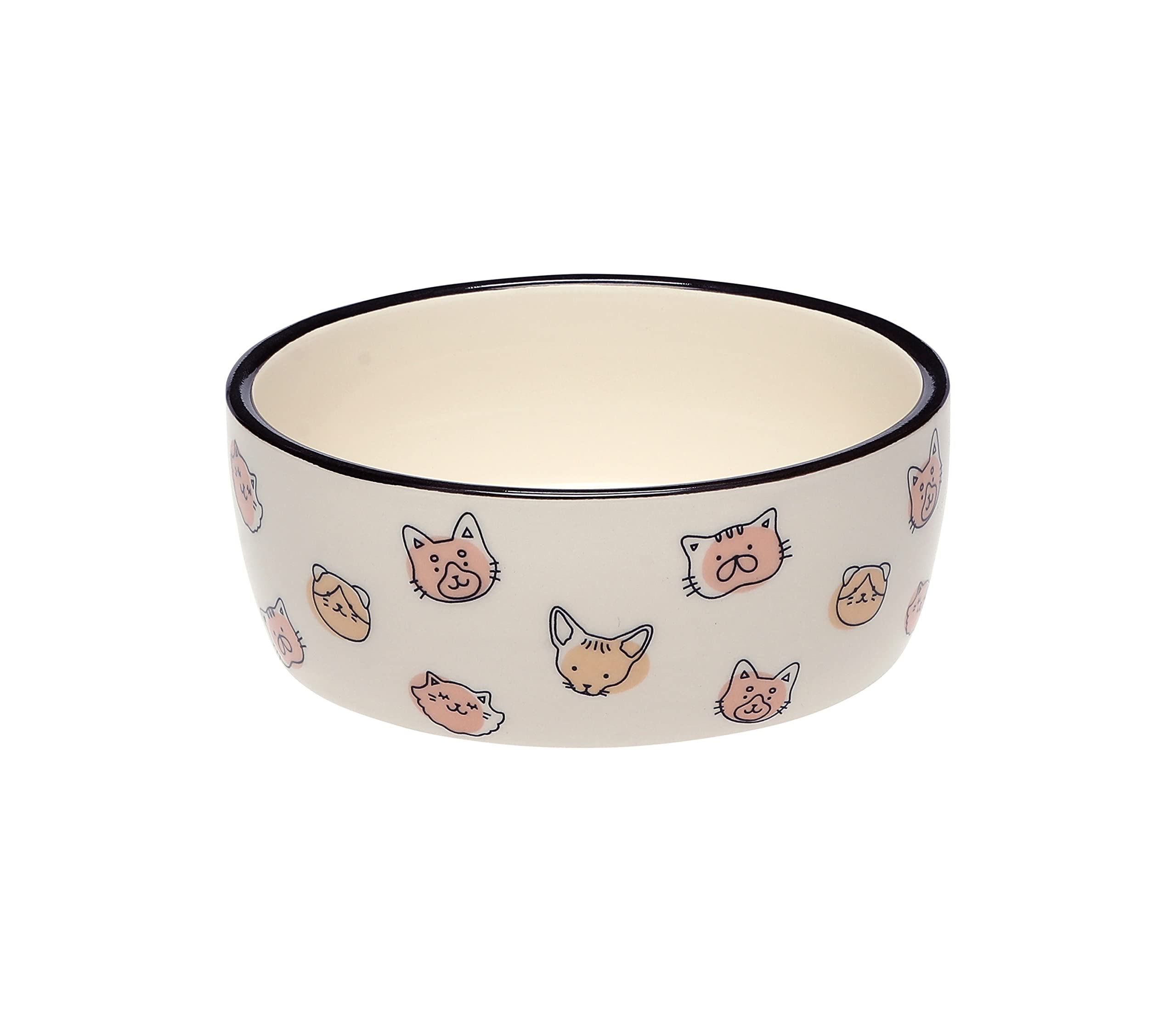 Pearhead bol chat céramique avec visage chat, design charmant pour repas quotidiens.