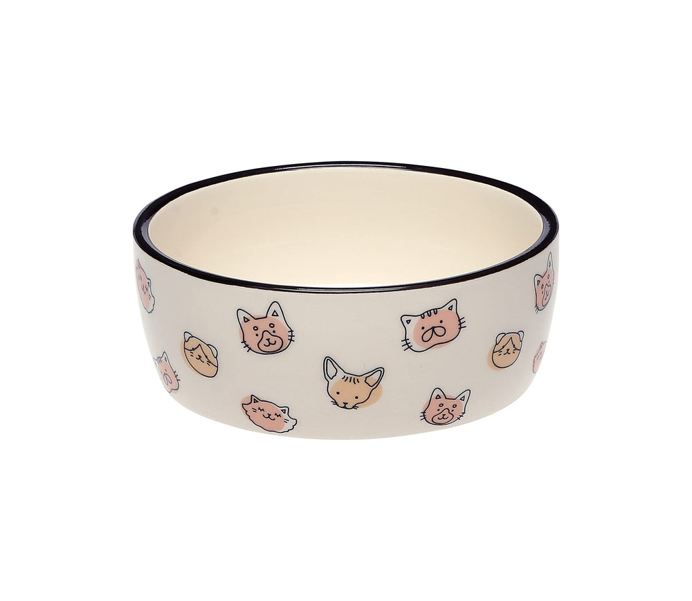 Pearhead bol chat céramique avec visage chat, design charmant pour repas quotidiens.