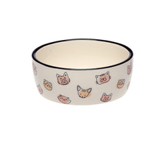 Pearhead bol chat céramique avec visage chat, design charmant pour repas quotidiens.
