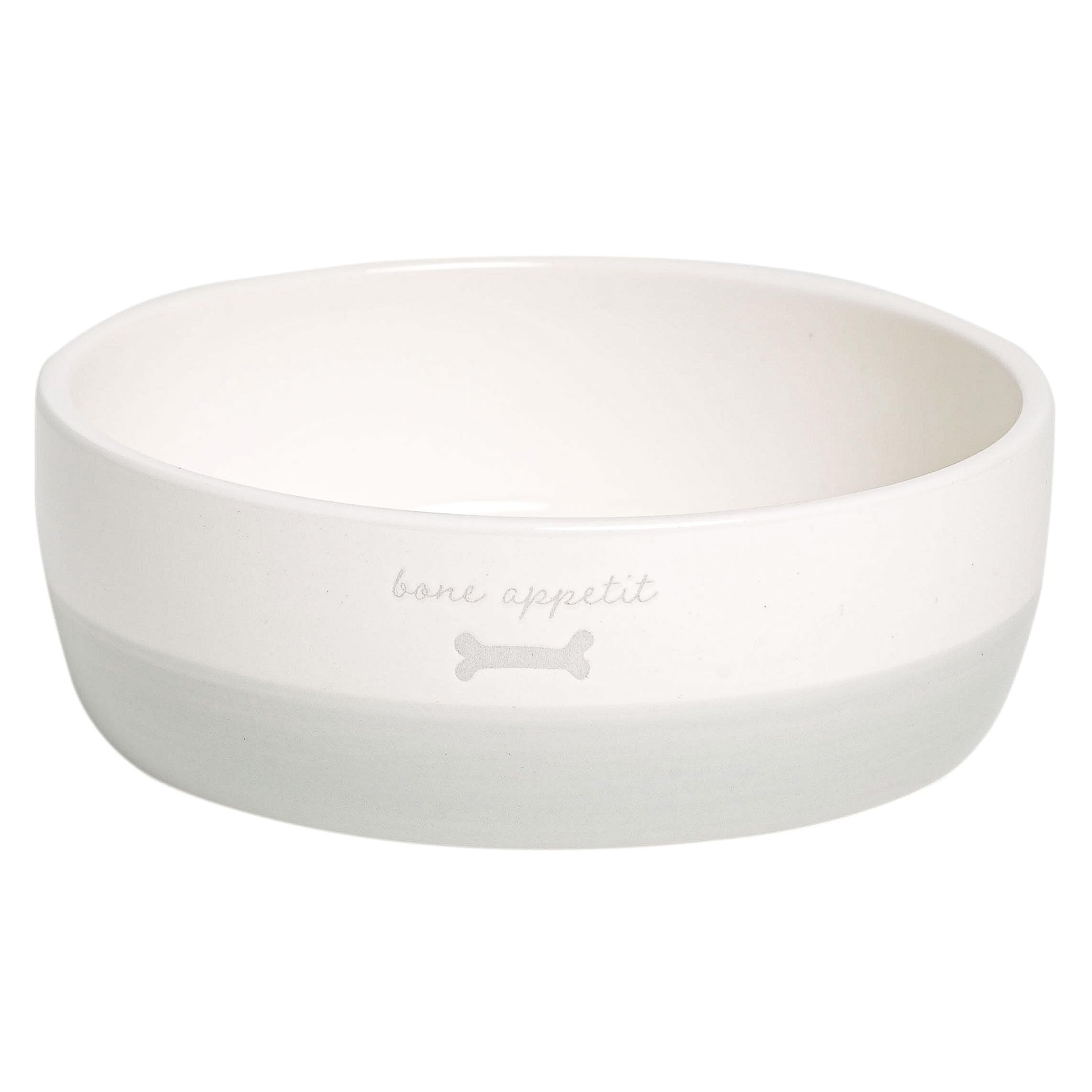 Bol Pearhead Bone Appetit pour chien gris, style moderne.