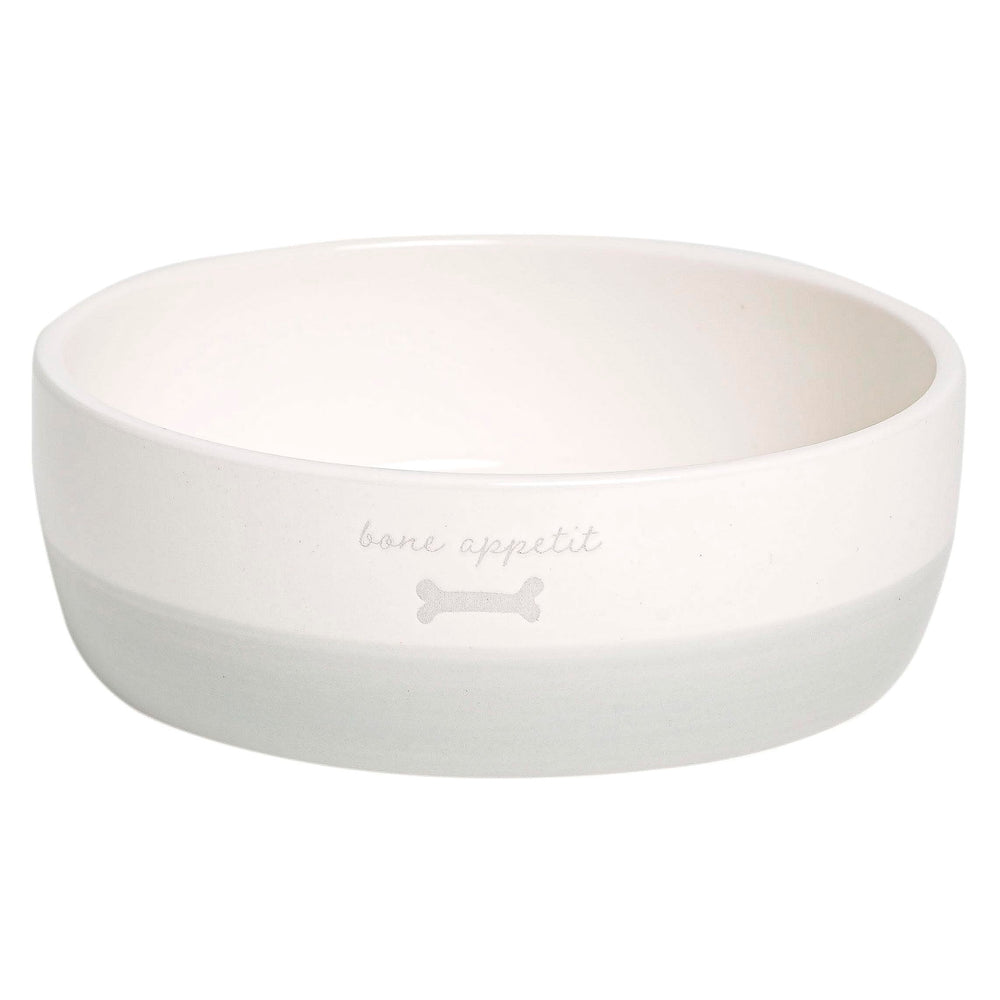 Bol Pearhead Bone Appetit pour chien gris, style moderne.