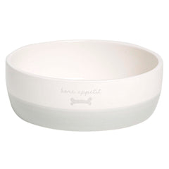 Bol Pearhead Bone Appetit pour chien gris, style moderne.