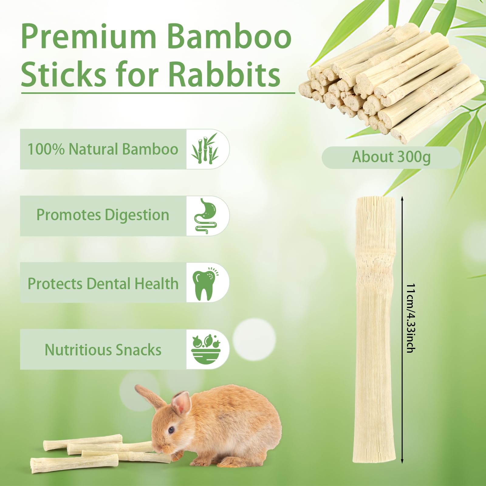PEASUG bâton en bambou naturel pour la dentition des rongeurs.