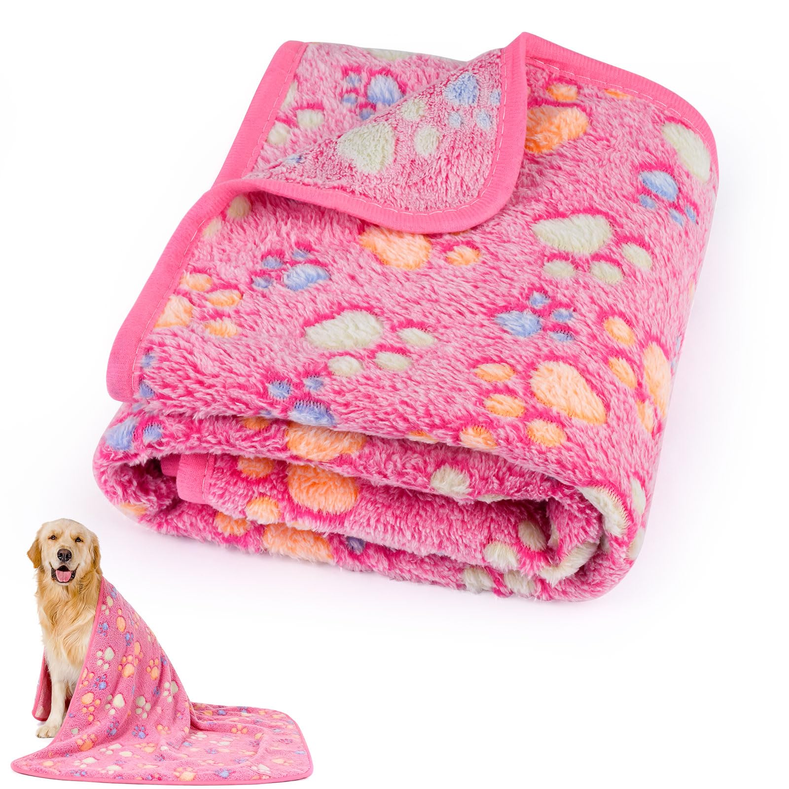 PEASUG Couverture-chien-rose-42x30: confort doux pour chien de taille moyenne.