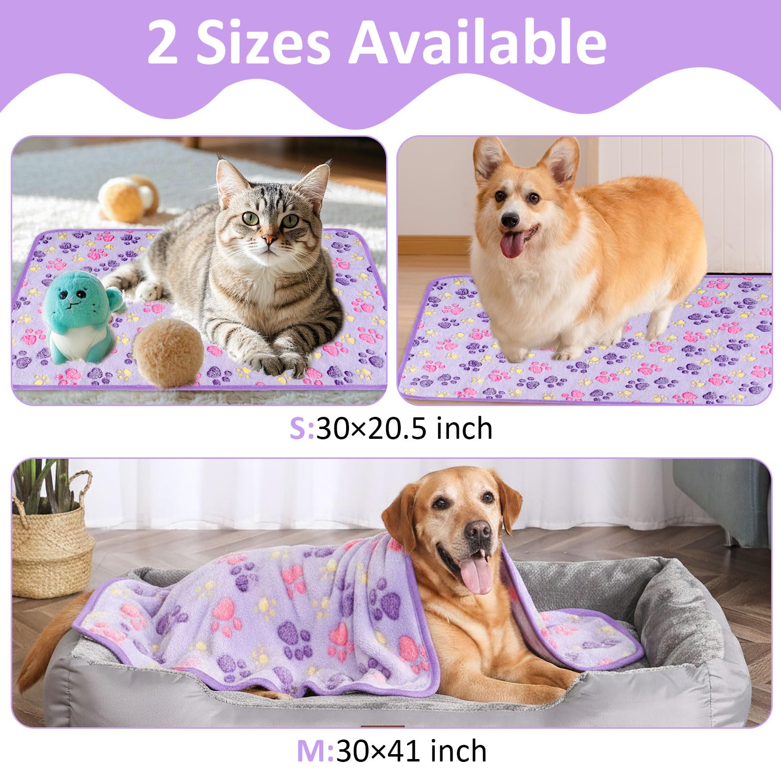 Peasug Flanelle douce violet, toucher premium pour chiens et chats.