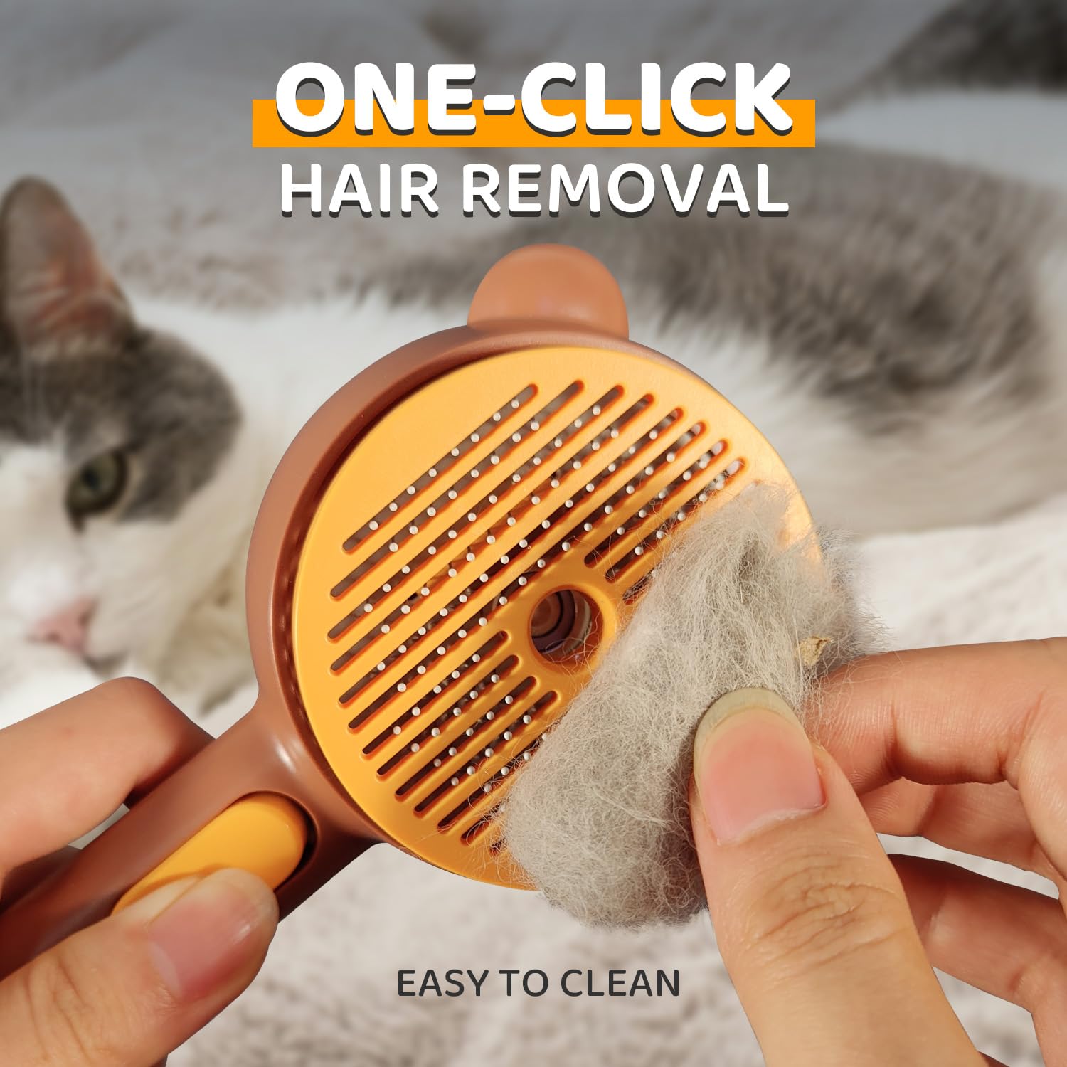 Pecait brosse-chat pelages variés adaptée à tous les pelages.