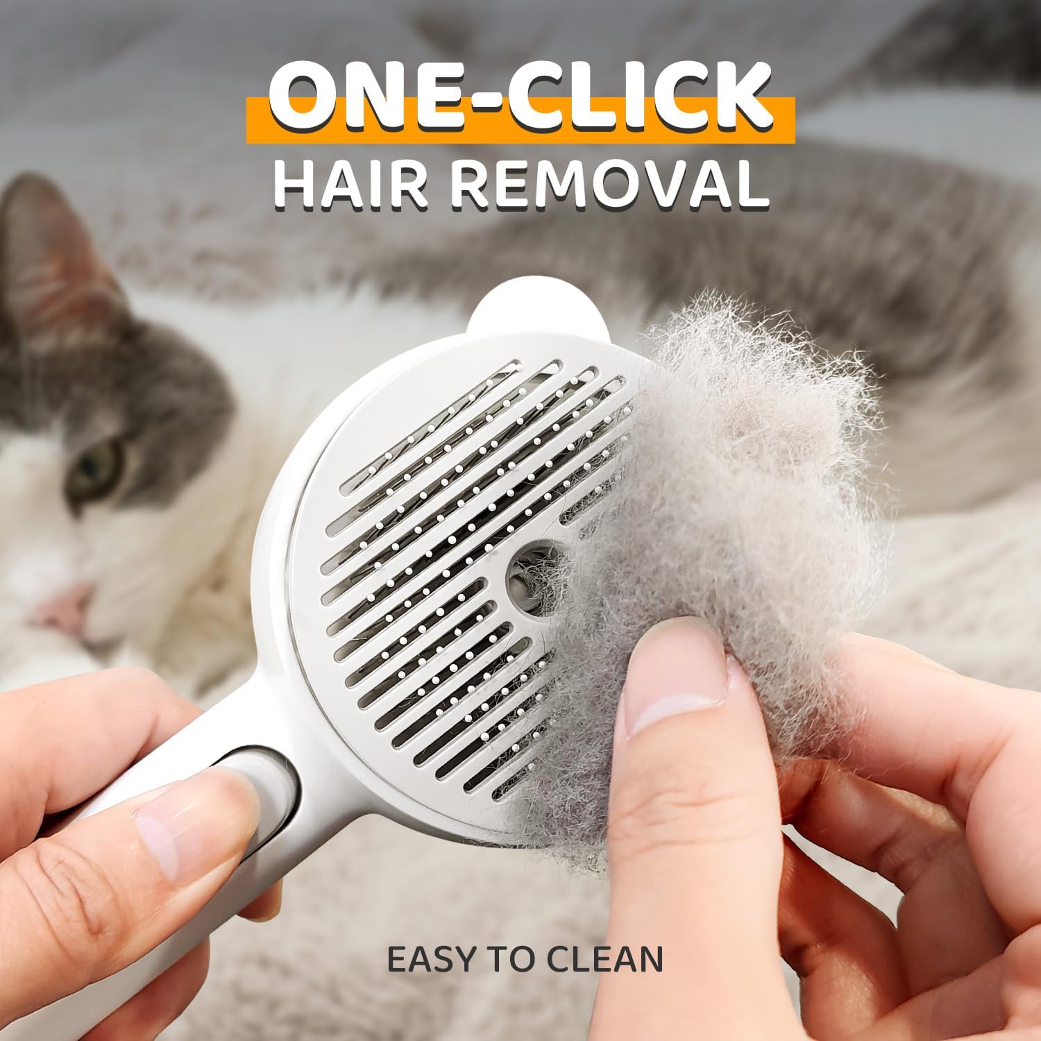 Pecait brosse-chat-poignee-ergonomique : prise en main sûre pour les séances prolongées.