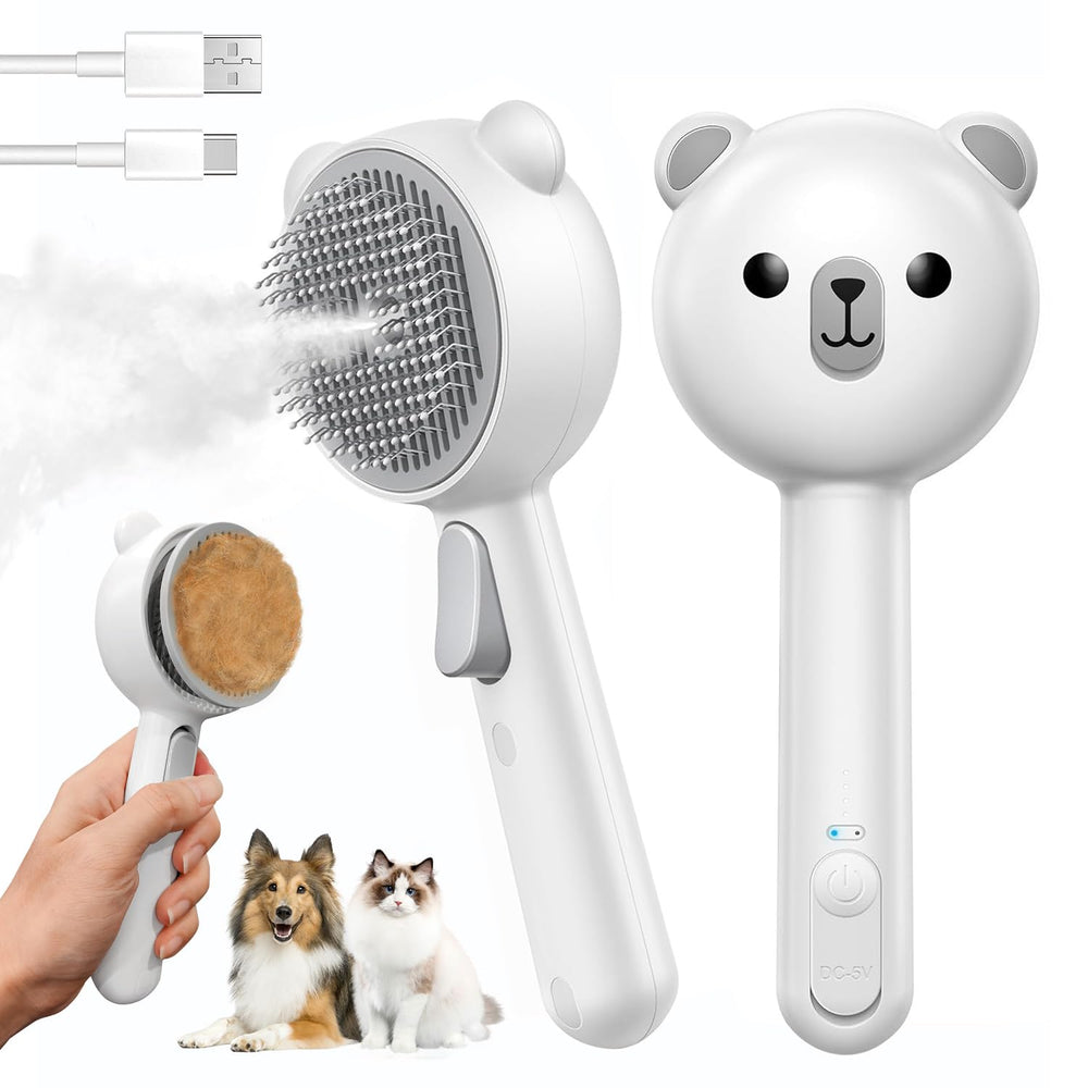 Pecait brosse-chat-vapeur avant : démêlage en douceur pour réduire les nœuds.