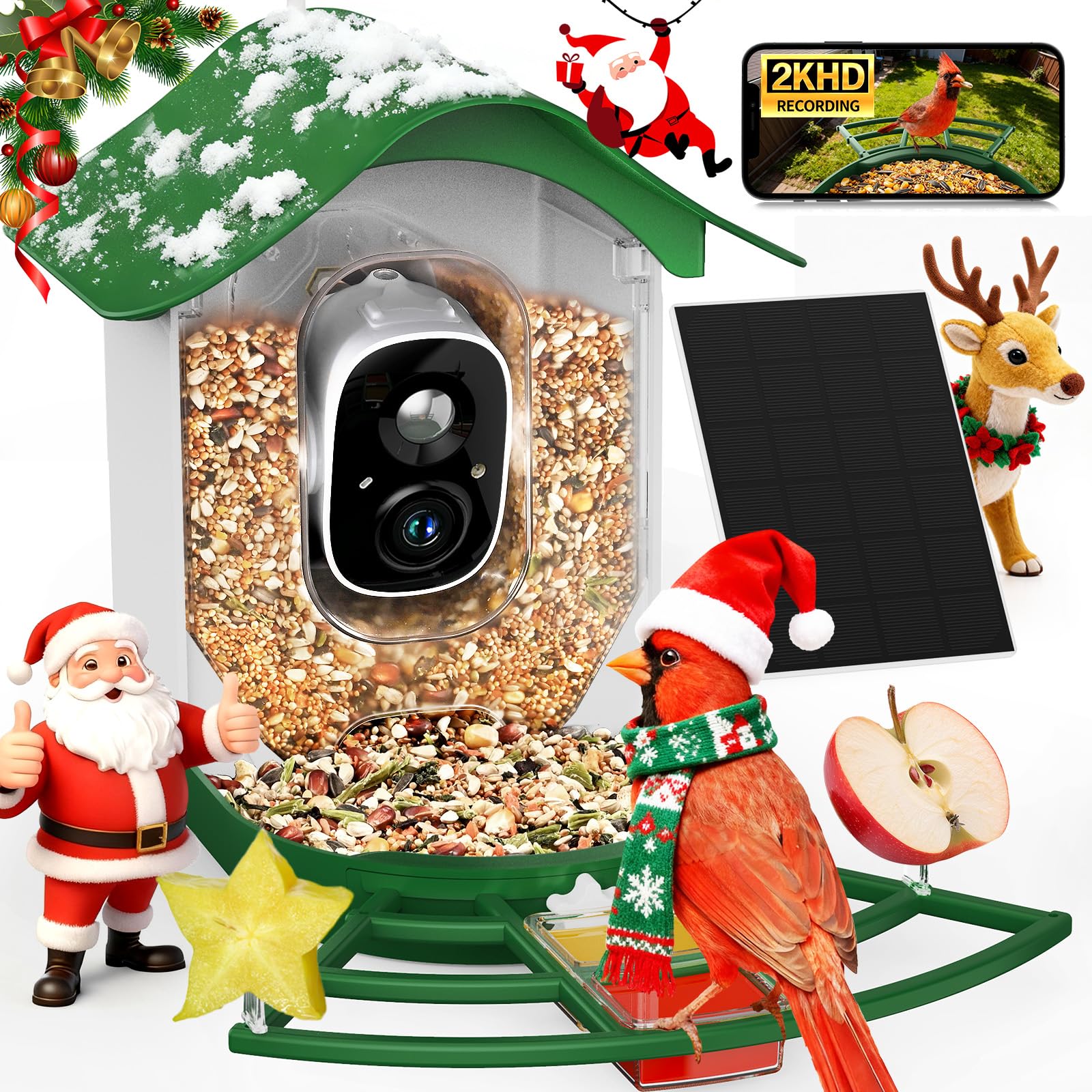 PeckCam Alimenteur-Oiseaux avec caméra 2K vue nette et immersion