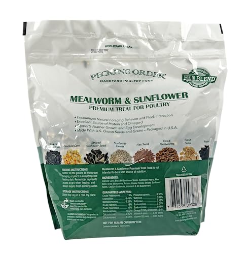 Pecking Order 9328: graines de lin omega-3 et calcium pour soutenir le développement des œufs.