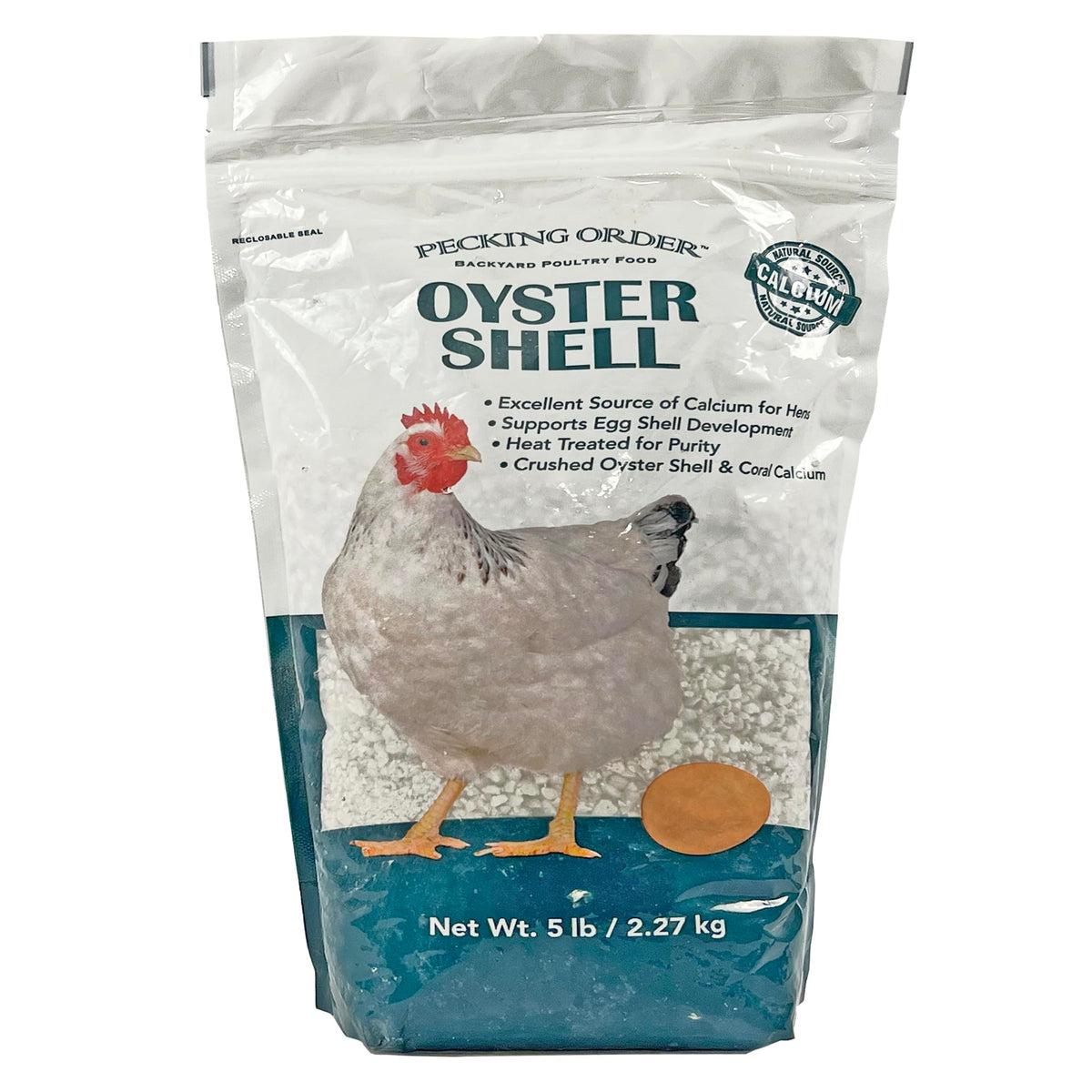 Pecking Order coquille-huitre-poudre-calcium 5-livres: soutien potentiel pour des coquilles solides.