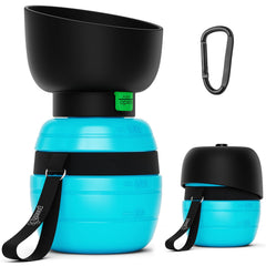 Pecute bouteille 2 en 1 pour chiens et chats, pratique lors des promenades.