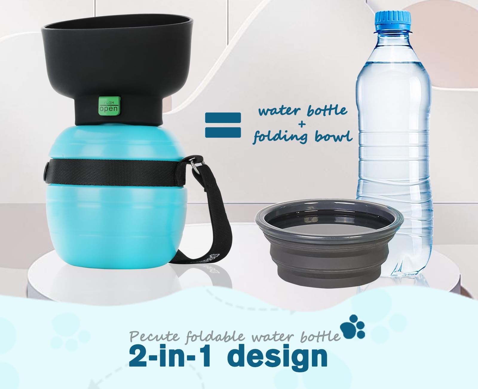 Pecute bouteille 29oz pour chiens de grande taille, hydratation durable.
