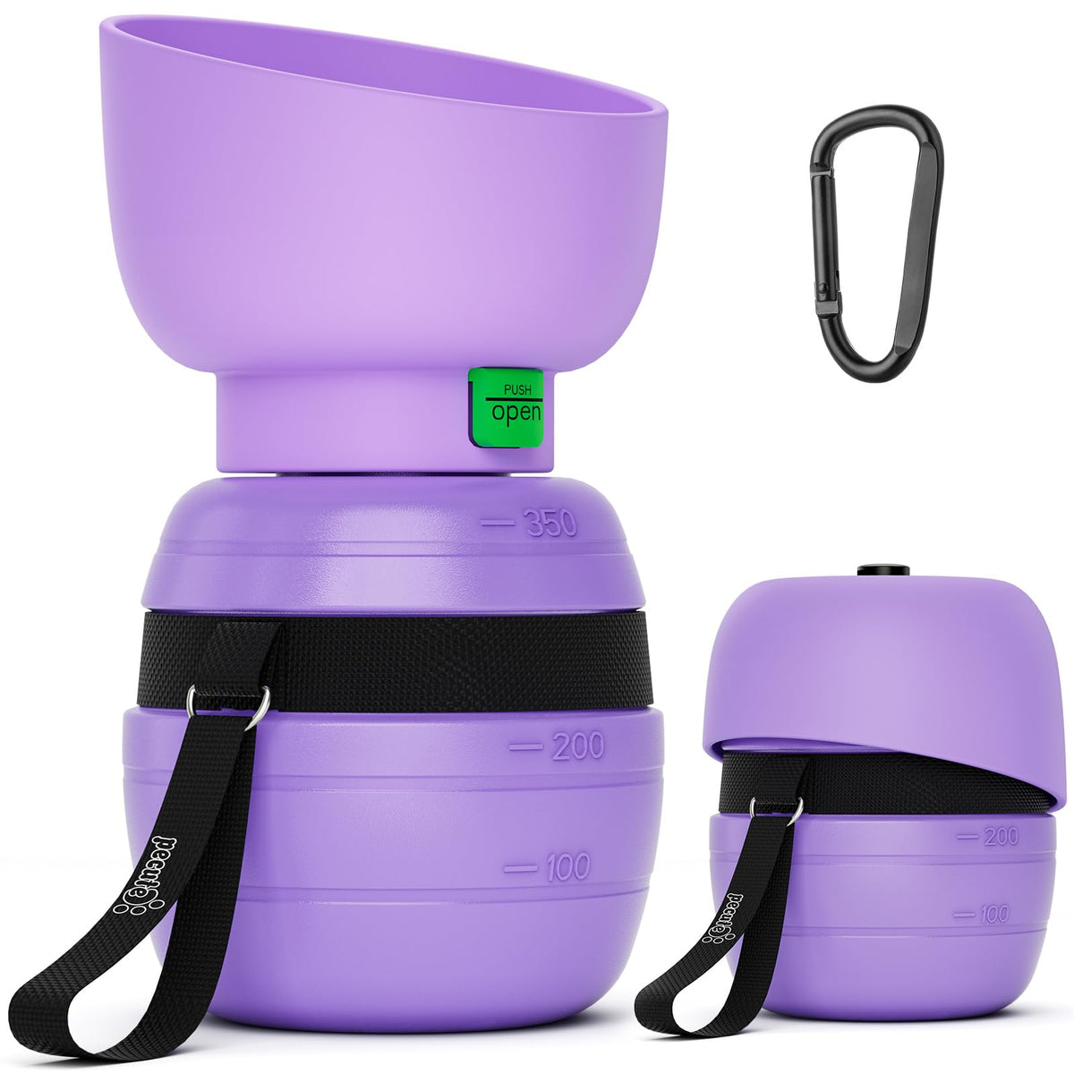 Pecute Bouteille portable en action lors d'une promenade, hydratation pratique pour votre compagnon.