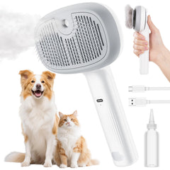 Pecute brosse chat steam, vue avant, déloge les poils morts pour un pelage plus soyeux.