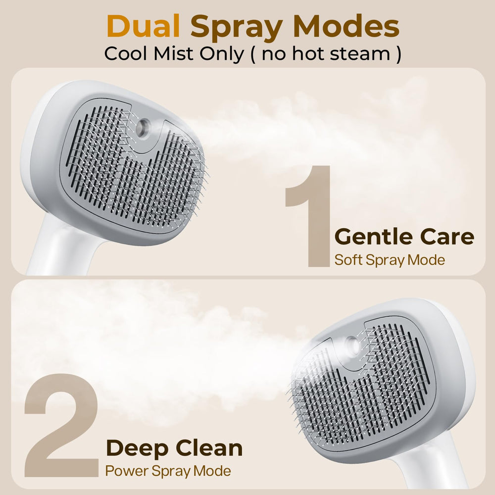 Pecute brosse chat steam, dents inox angle 140°, démêle sans tirer.