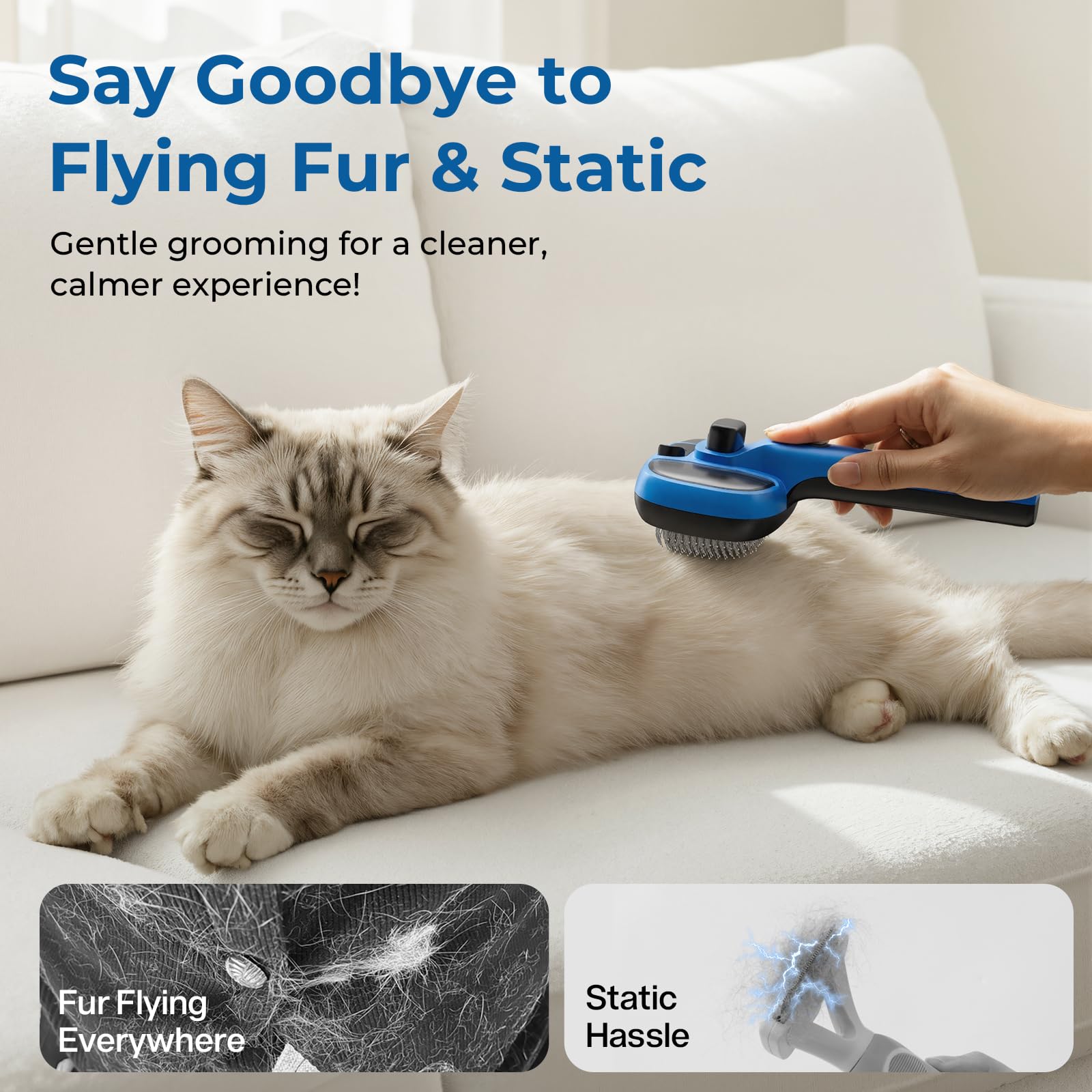 Pecute brosse vapeur chat chargement USB-C pratique