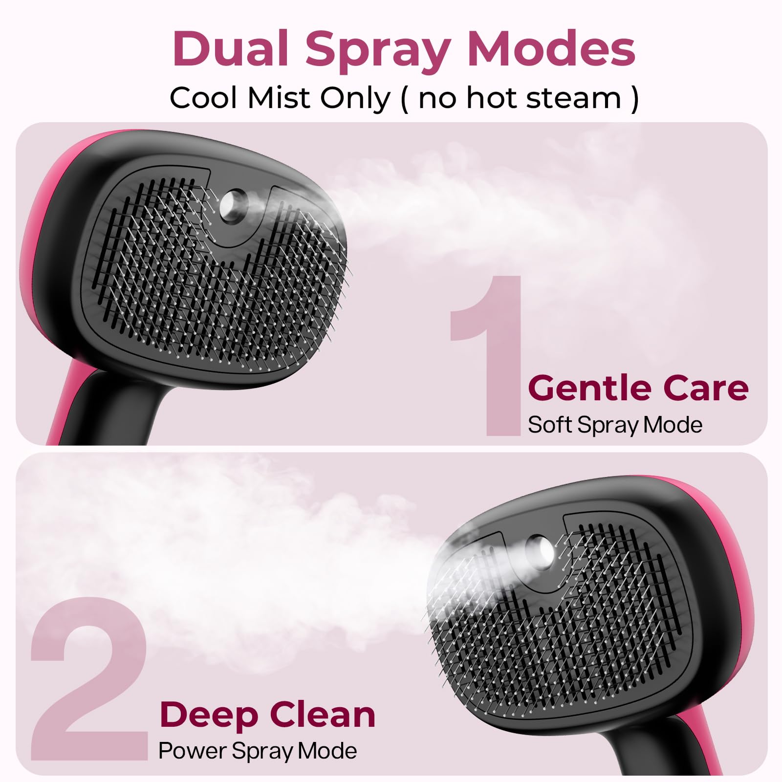 Pecute brosse vapeur chat, mode doux pour soin quotidien