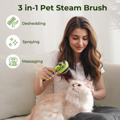 Brosse vapeur Pecute mode puissance sur pelage dense pour un soin en profondeur.