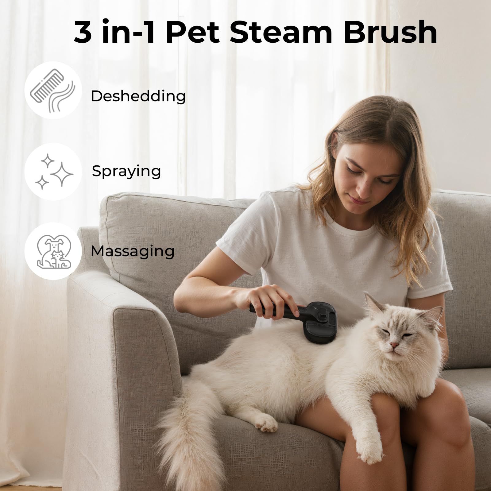 Pecute brosse vapeur chat mode puissance pour nettoyage en profondeur