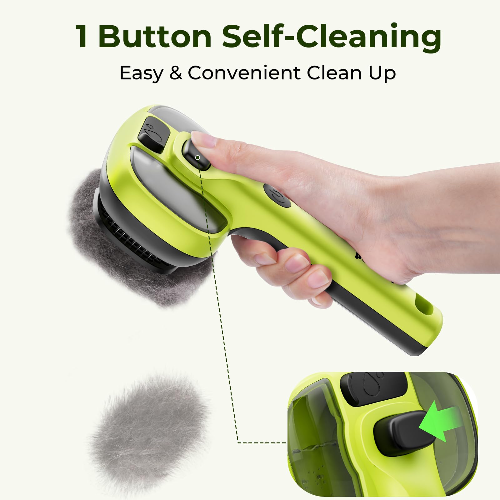 Pecute brosse vapeur, réservoir transparent 55 ml, suivi facile du niveau d'eau.