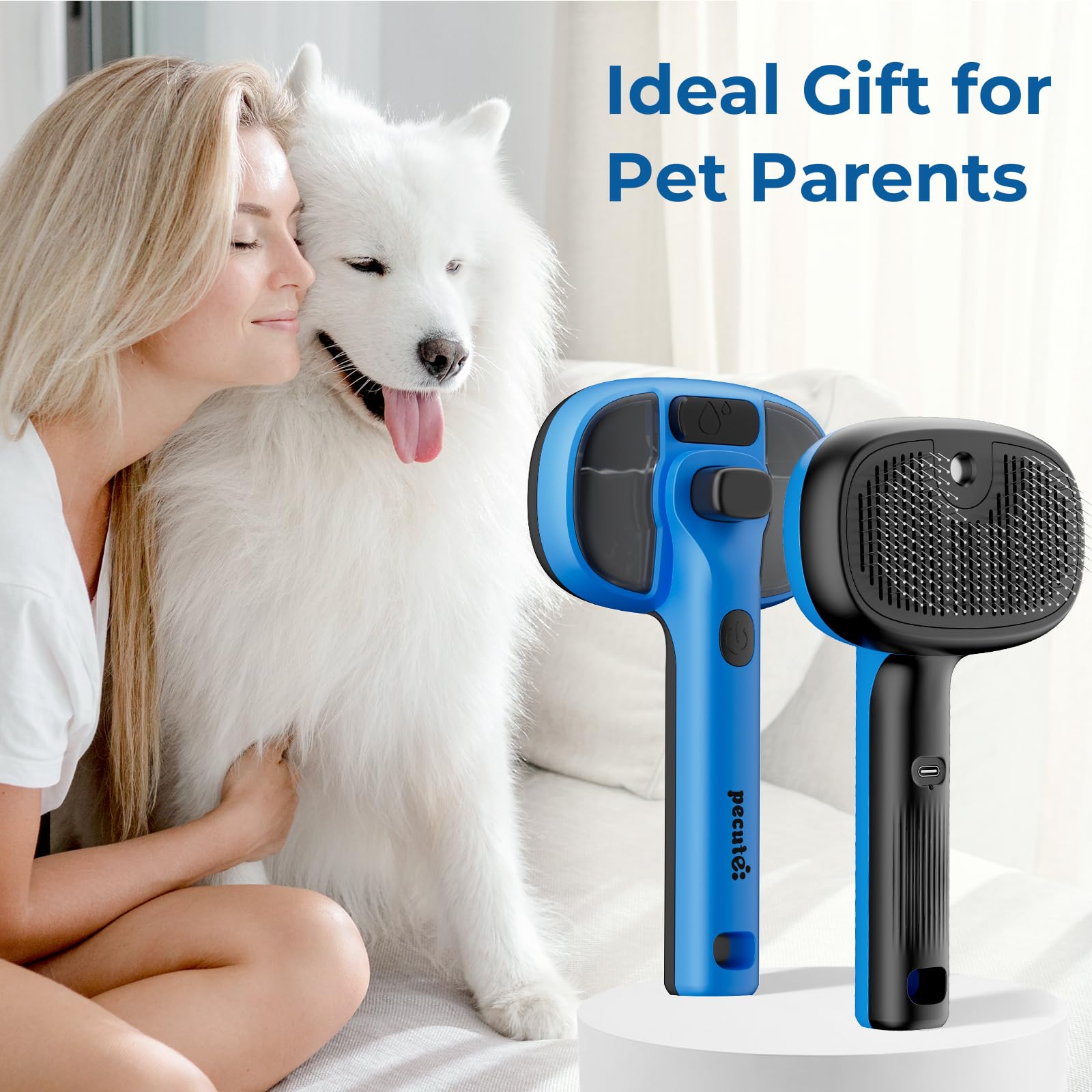 Pecute brosse vapeur chat toilettage confortable à domicile ou en voyage
