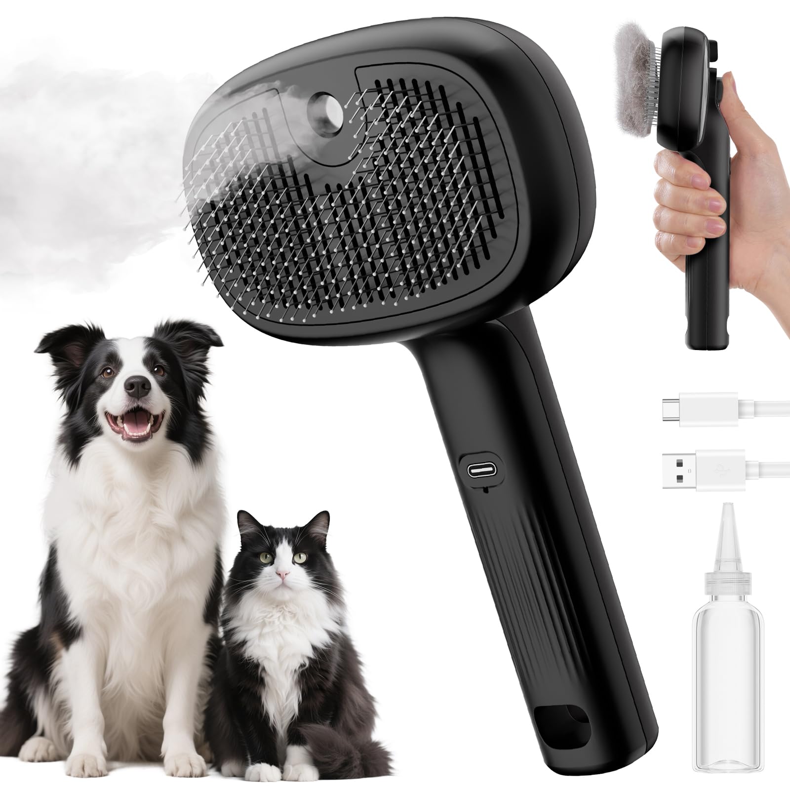 Pecute brosse vapeur chat usage quotidien pour pelage brillant