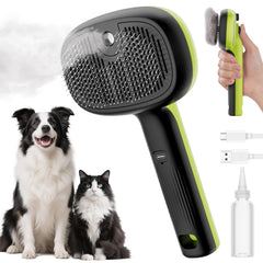 Brosse vapeur Pecute pour chat en action démêlant et hydratant le pelage.