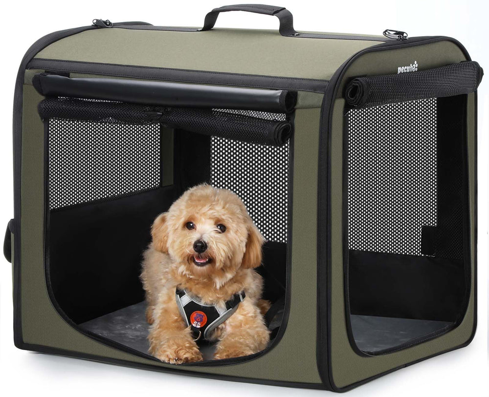 Pecute cage chien voiture légère, transport facile et confortable.
