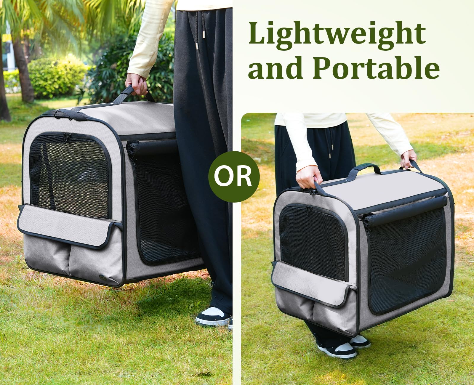 Pecute porte-chien agrandissable offrant plus d'espace pour votre chien