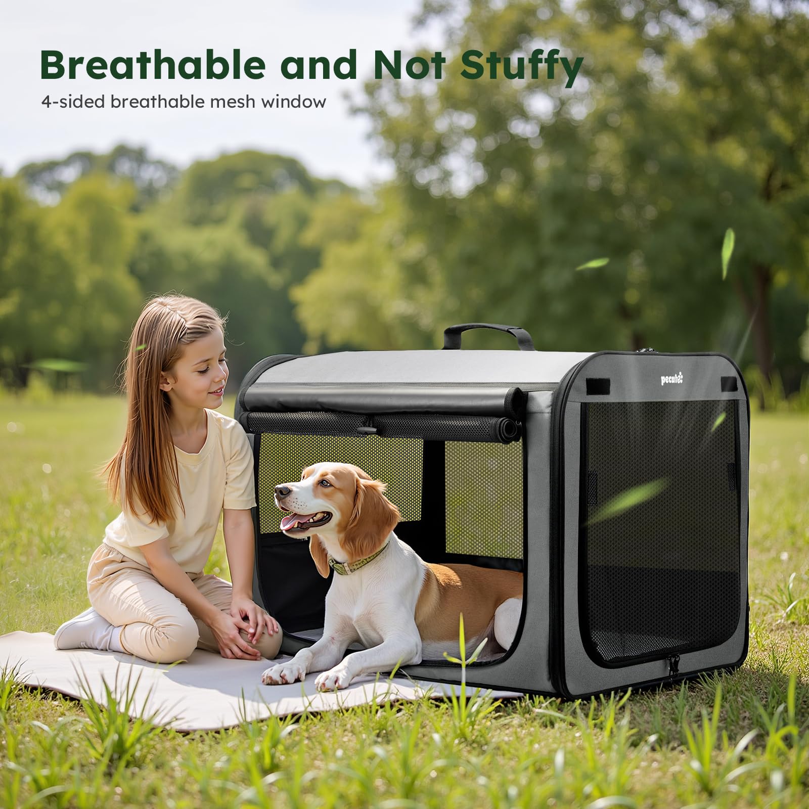 Pecute Carriere Chien Grand - reseau nylon quatre cotes assure ventilation