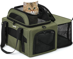 Pecute transporteur extensible avec extension haut pour plus d'espace en voyage.