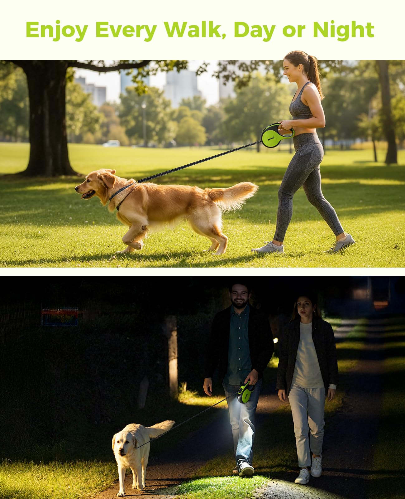 Pecute idéale pour promenades nocturnes avec chien jusqu'à 50 kg